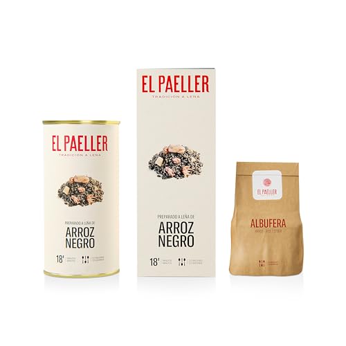EL PAELLER - Fertigmischung für Schwarzer Reis| Authentischer Geschmack | Handwerklich über Holzfeuer gekocht | 100% Natürliche Zutaten | Für 2-3 Personen | In nur 18 Minuten zubereitet | Glutenfrei