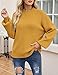 ZESICA Women's Casual Turtleneck Long Lantern Sleeve Fall 2025 Oversized Ribbed Knit Pullover Sweater Jumper Top,Mustard,Small