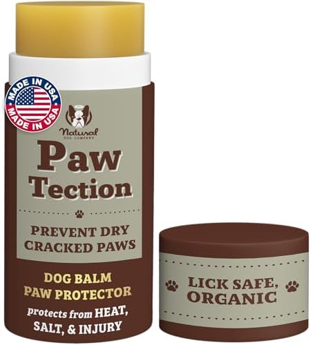 Natural Dog Company PawTection Balm for Dogs – Winter Paw Protection from Snow, Ice & Salt, Wax-Based Paw Barrier Balm, All Breeds for Cold Weather Walks & Outdoor Adventures, Lick-Safe, 2 oz Stick
