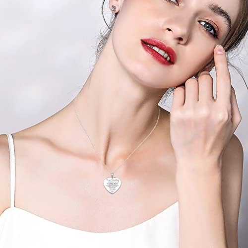 HAYOUWAY Daughter Necklace Gift with Message from Mum Dad, Granddaughter Necklace Love Heart Pendant Necklace Inspirational Mother Daughter Necklace Gift for Teen Girls Women for Birthday Christmas