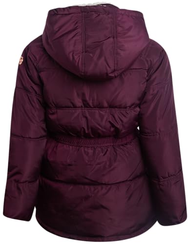 Image of KENSIE GIRL Girls Puffer Jacket Sherpa-Lined Belted Winter Coat