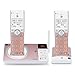 AT&T CL82257 DECT 6.0 2-Handset Cordless Phone for Home with Answering Machine, Call Blocking, Caller ID Announcer, Intercom and Long Range, Rose Gold