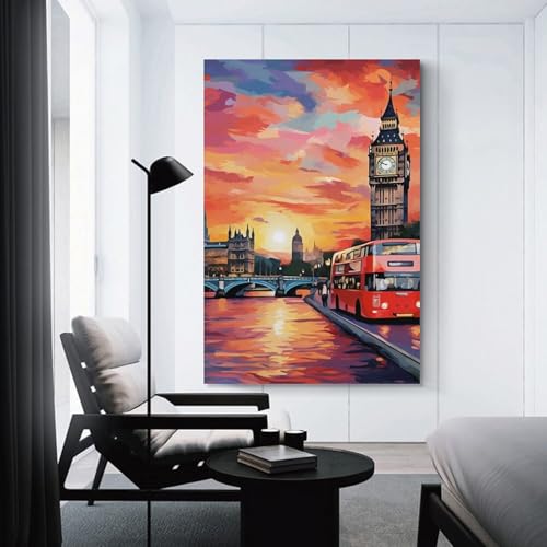 Impression sur toile Londres paysage urbain tableau mural 50x75 - 3