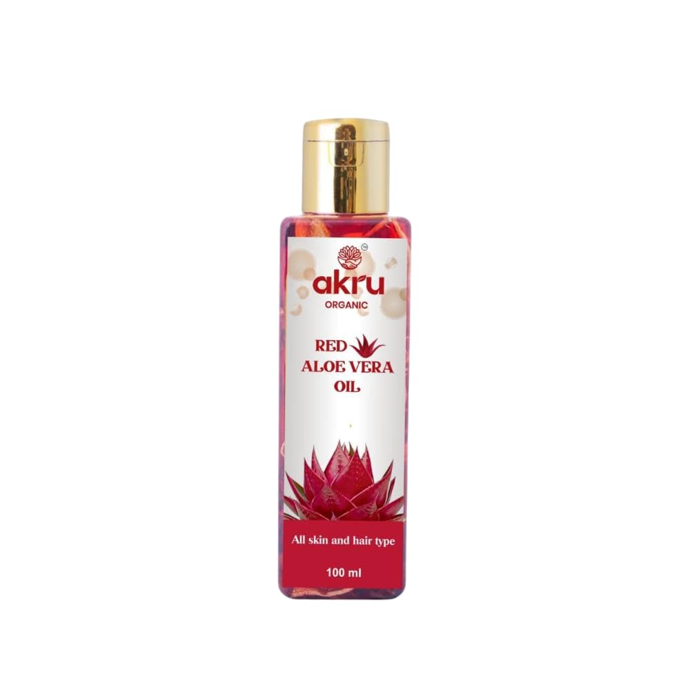 akru Red Aloe Vera Hair Oil | Scalp & Hair Care | Sulphate Free | Paraben Free | No Artificial Dye | Red Aloe Vera Hair Conditioning Oil for Men & Women-image-20