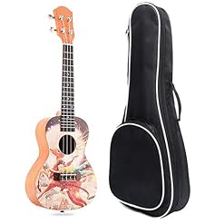 Ukulele Bois d’acajou Traditionnel 23 Pouces Ukulele Peinture colorée Uke Hawaii Enfants Petite Guitare avec Sac Gig for… - Les Beatles, Paul McCartney, John Lennon, RIngo Starr, George Harrison
