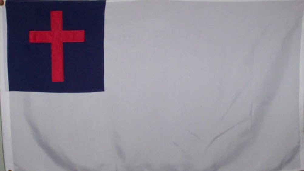 3x5 Christian Christ Embroidered sewn 100% Cotton Flag 3'x5' Banner with clips