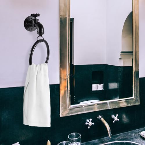 Porte-serviette cuisine noir métallique robinet rétro