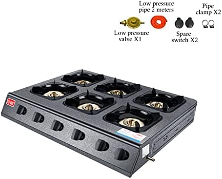 Gas Cooktop Commercial Low-Pressure Liquefied Gas Stoves, Powerful Direct Fire Gas Hob Stovetop, Hotel Dedicated Clay Pot Stove (8 burners) ()