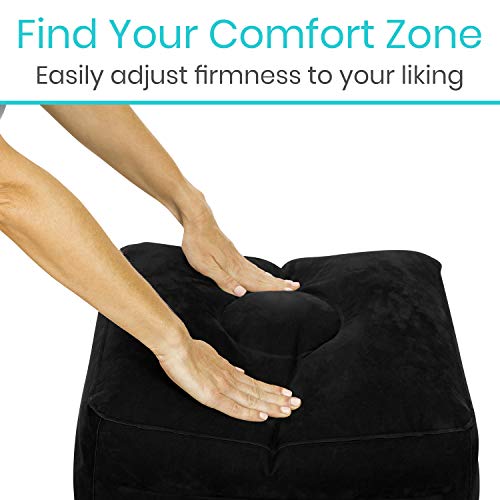 Xtra-Comfort Inflatable Ottoman Travel Foot Rest - Foot Pillow For Office Desk, Car, Chair, Airplane - Leg Elevation Cushion With Bag And Hand Pump - For Kids, Adults - Adjust Height And Firmness #TOP4