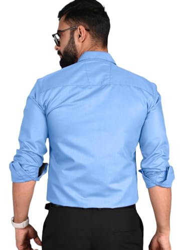 Image of Pinkmint Men's Solid Shirt | Soft Cotton Blend | Formal Shirt | Plain | Full Sleeve - Regular Fit (Available in Plus Size and Pack of 3)