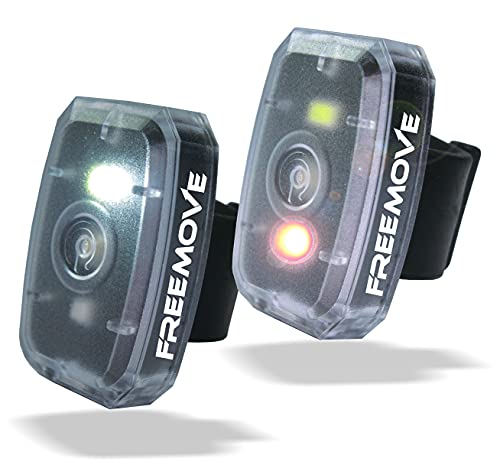 FREEMOVE Led Safety Light High Visibility Running Cycling Gear USB Rechargeable, 4 Flashing Modes, Water Resistant Clip on Running Light or Pet Collar, Bike Tail Warning Light, Hiking Helmet Light