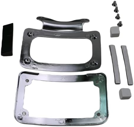 Motorcycle 7inchx4inch License Plate Frame Bracket Holder for Harley Street Glide Road King 2010 2011 2012 2013 2014 2015 FLHX FLHXS FLHXSE FLTRX FLTRXS Touring Chrome