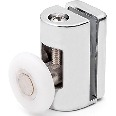 ShowerPart Single Top Shower Door Rollers/Wheels/Runners L073, Shower Door Wheel Diameter 25mm, Wheel Thickness 6mm, Chromed Plastic Cover, Shower Door Replacement Parts, 2X Cover