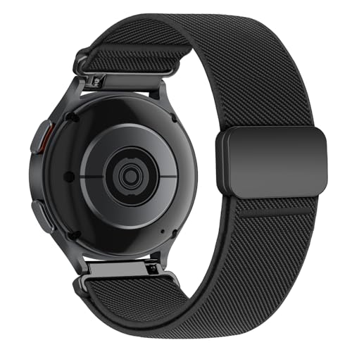 Magnetic Elastic Bands for Samsung Galaxy Watch 7/6/5/4/FE 40mm 44mm/Galaxy Watch 6 Classic 43 47mm/5 Pro 45mm/4 Classic 42 46mm/Active 2, 20mm Wristband Stretchy Nylon Sport Strap Men Women