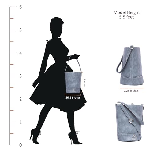 Image of Camelia Bucket Bag | Women Vegan Leather Shoulder bag | Adjustable Sling Strap | Larger Capacity Tall Bag | | Ideal For Shopping Office & Travel