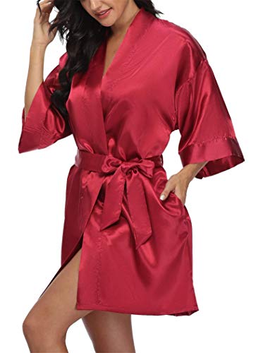 Image of Giova Women Bridal Robe for Bride and Bridesmaid Getting Ready Wedding Party Bathrobe