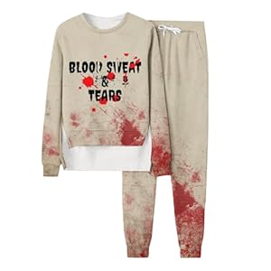 Briskorry Horror Blut Print Trainingsanzug Set