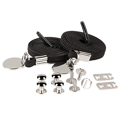 Balight - 1 par de Cordones elásticos de Nailon para Calzado de Exterior, Color sólido - RIC-YY0201B, Negro