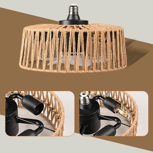 Lampe de plafond de style industriel rétro avec ventilateur télécommandé
