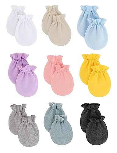 Image of ZURLEFY Cute Baby Mittens Newborn, No Scratch Baby Boy Mittens, Baby Girl Hat Gloves for Toddlers, Infant, Newborn