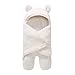 Produktbild OVERDOSE Neugeborenes Schlafsack Decke, Neugeborenes Baby Jungen Mädchen Swaddle Baby Faux Kaschmir süßer Bär Schlafsack Decke Fotografie Prop (A-White, 55 * 29cm)