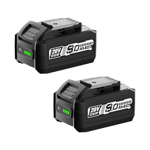 VERVEWAVE 2 Packs 8.0Ah Lithium-ion Battery, Compatible with Dewalt 20V Max Cordless Power Tools & Chargers, Replacement for DCB201, DCB203, DCB206, DCB207 etc. Battery