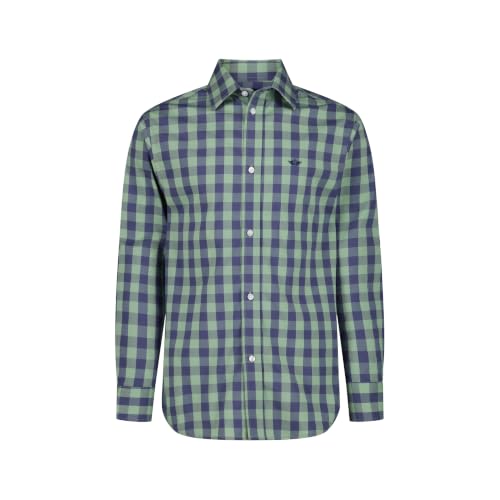 DOCKERS Boys Long Sleeve Poplin Button Down Shirt, Basil Check Plaid, 8
