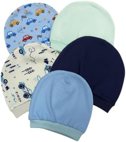 Kit 4 Toucas de Algodão para Bebê Recém-Nascido – Macias, Antialé...