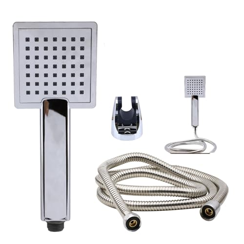 Hortum, Duş Seti Fişkiye Banyo Duş Başlığı Set Fiskiyesi Telefonu Kare Klasik Başlık Metal