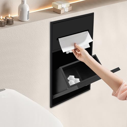 Caneca de basura rectangular empotrada 6L acero inoxidable miniatura 5