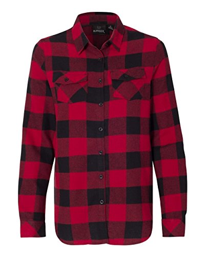 Burnside Women's 5210 Yarn-Dyed Long Sleeve Plaid Button Up Flannel Shirt