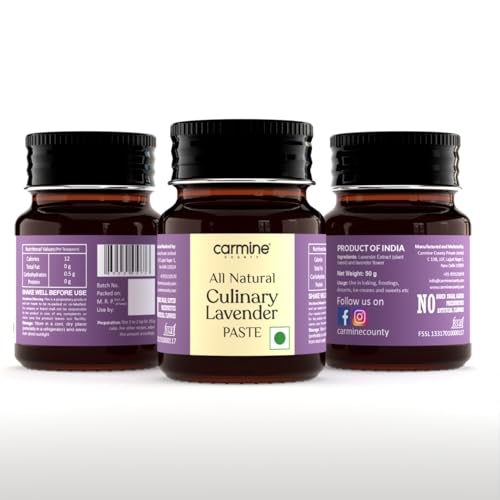 Image of Carmine County All Natural Culinary Lavender Paste for Baking, Desserts, Sweets, 50 g, Glass Jar