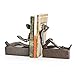 Danya B. ZI09013 Decorative Book Shelf Decor - Man and Woman Reading Metal Bookend Set