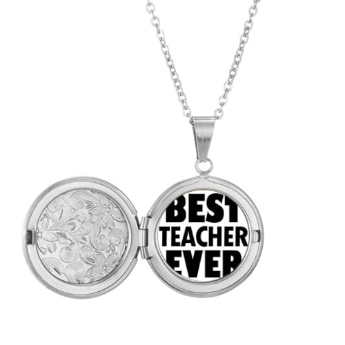 Médaillon Best Teacher Ever pour cadeau d'anniversaire en acier