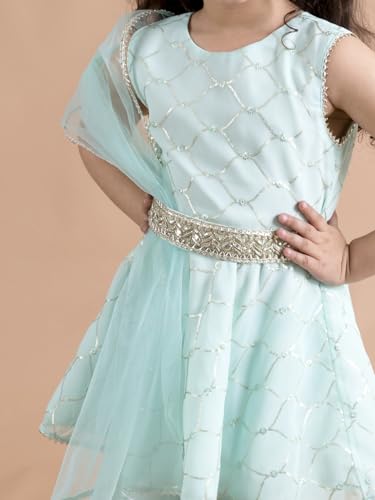 Image of Pspeaches Girl's Polyester Regular Kurta & Sharara