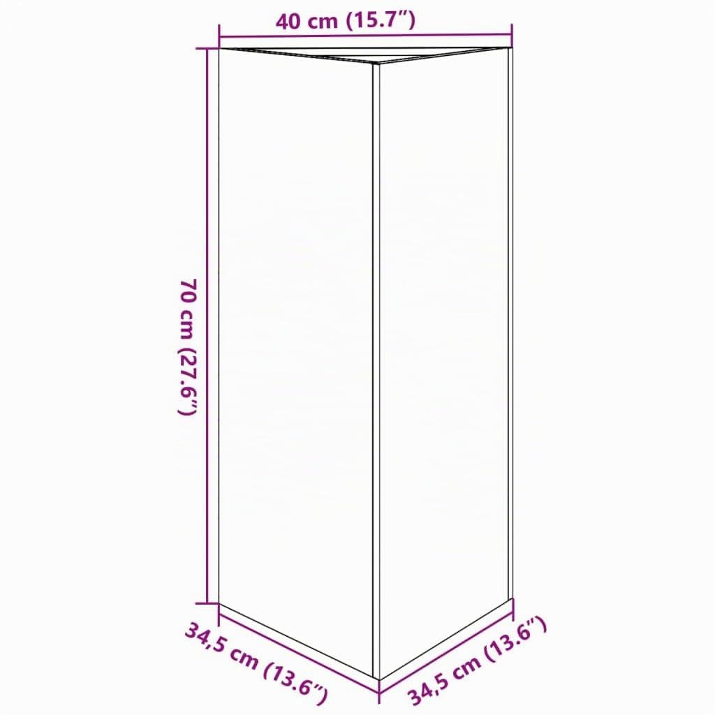 vidaXL Fioriere 2 pz Bianche Triangolari 40x34,5x75 cm in Acciaio, fioriera, fioriera da Patio, Vaso Fiori da Esterni, fioriera da Esterno