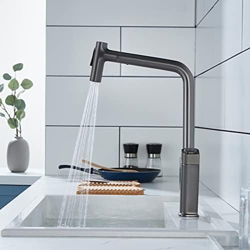 Robinet cuisine extractible anti éclaboussure grand arc - 5