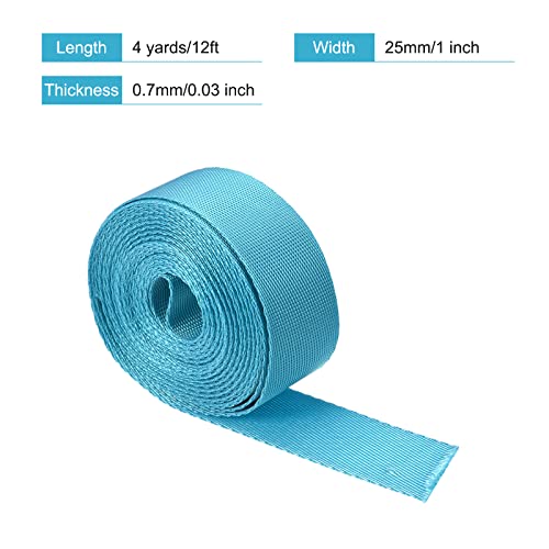 Image of MECCANIXITY Flat Nylon Webbing Strap 1 Inch 4 Yards Lake Blue for Backpack, Cargo Strap, Luggage-rack