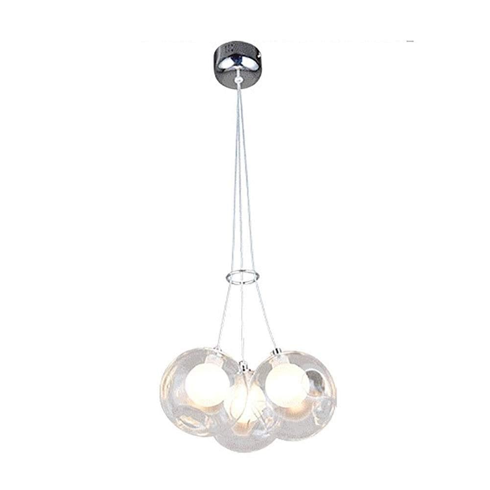 Lustre à bulles en verre G4 à 3 têtes pour salon et couloir