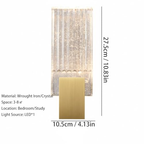 Lámpara de acento rectangular con luz LED integrada y acabado dorado brillante 6