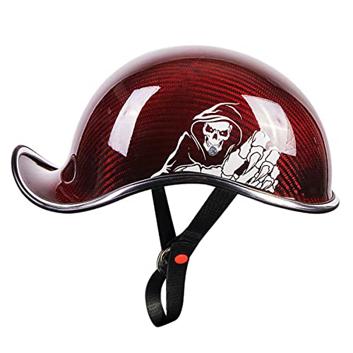 SDFGDFD Motorcycle Half Helmet,Motorcycle Helmet DOT/ECE Approved aldult Men Women Skull Cap Helmet Half Shell Helmet Summer Baseball Cap Motorcycle Half Helmet