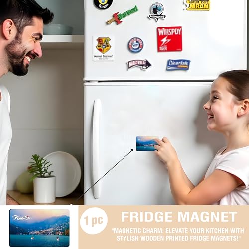 Image of Elegant Fridge Magnet with Themes |Rectangular Size Refrigerator Magnet with Magnetic Rubber Back | Pack of 1, 8.6cm X 5.4cm (Nainital)