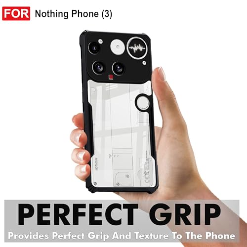 Image of Zapcase Back Case Cover for Nothing Phone 3| Compatible for Nothing Phone 3 Back Cover | Clear Case with Camera Protection | (TPU + PC | Matte Black)