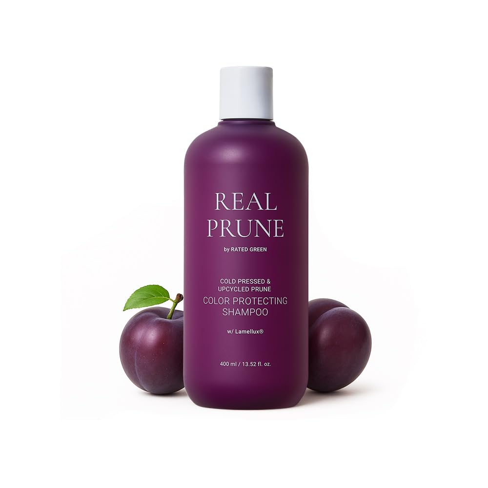 RATED GREEN Real Prune Color Protecting Shampoo | Organic Cold Pressed Ingredient & Lamellux | For Color Treated hair | Silicone-Free, Korean Hair