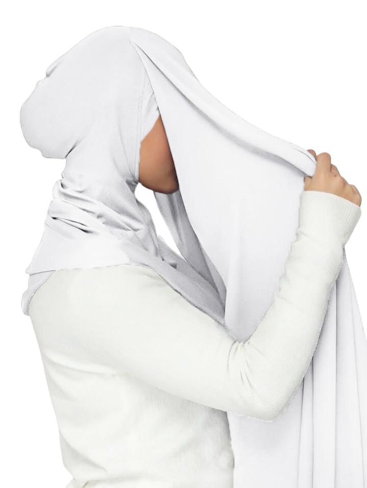 Lina & Lily Flowy Chiffon Instant Hijab Scarf Attached Jersey Ninja Undercap Full Coverage for Muslim Women2