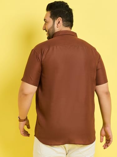 Image of Bigbanana Plus Size Men's Regular Fit Solid Shirt