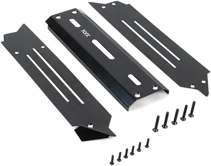 KYX Racing Stainless Steel Black Protector Chassis Guard Plate Axle Guard Upgrades Parts Accessories for 1/10 RC Crawler Car Traxxas 1/10 Maxx V2 WideMaxx