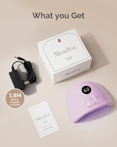 Image of MelodySusie Compact Advanced UV LED Nail Lamp, P-Plus30F Nail Dryer with 3 Timers & Smart Sensor Cures All Gels, Especially Rhinestone Glue, Solid & Liner Gel Polishes for Advanced DIY at Home-Purple