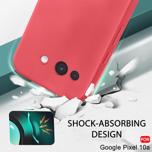 Image of TheGiftKart Genuine Liquid Silicone Back Cover Case for Google Pixel 10A | Soft Micro-Fibre Lining Inside | Camera Protection Bump | Shockproof Cover Case for Google Pixel 10A (Silicone, Berry)