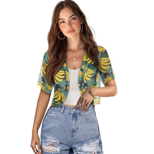 Image of Womens Short Sleeve Bolero Shrug Open Front Knit Cropped Cardigan Shoulder Cover for Dress Cute Casual Knit Cover Up